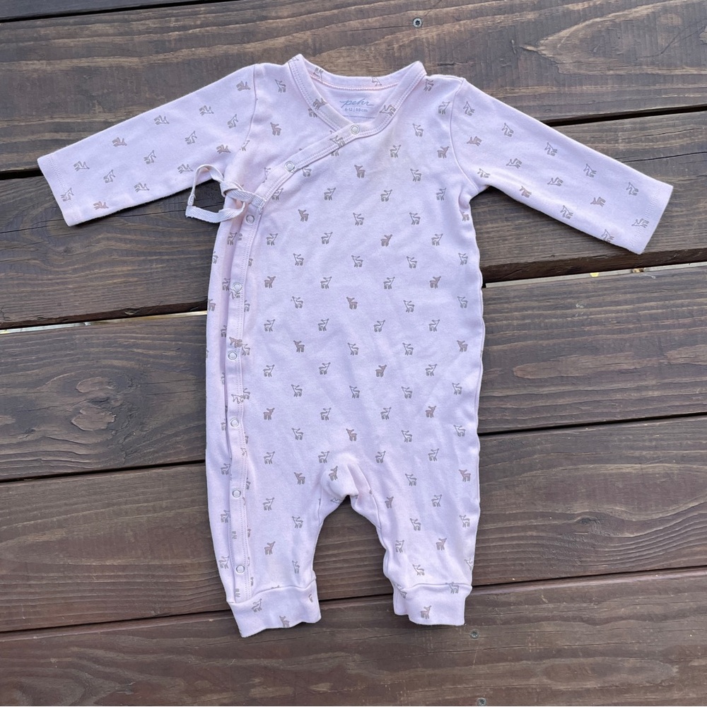 Pehr - Pink Deer Kimono Romper Bodysuit